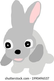 Funny Baby Rabbit Isolated Pet Vector