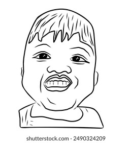 Funny baby teeth meme image in black on a white background