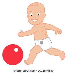 funny baby, vector illustration