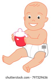 funny baby, vector illustration