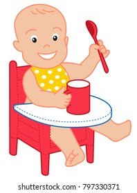funny baby, vector illustration