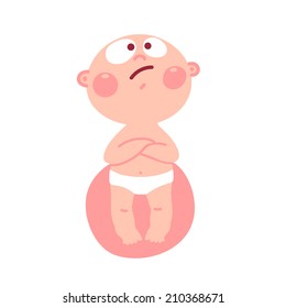 Funny baby. Vector illustration of cute kid.
