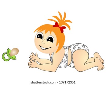 Funny baby. Vector illustrations
