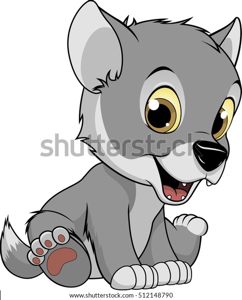 Download Funny Baby Wolf Stock Vector (Royalty Free) 512148790