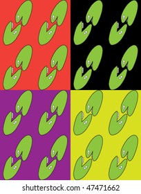 Funny background with hungry monsters.