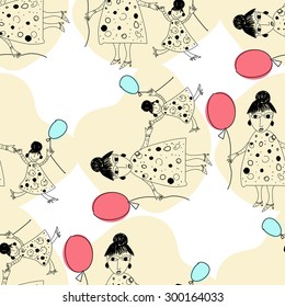Funny background. Imitation of children's drawings.