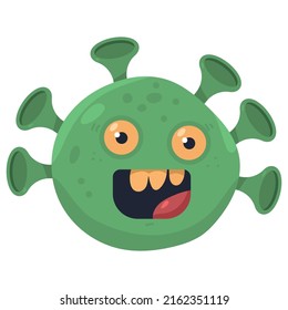 Funny bacteria vector cartoon character isolated on a white background.