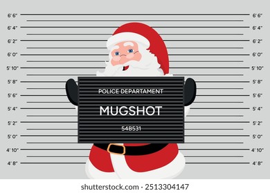 Funny bad Santa Claus police mugshot 