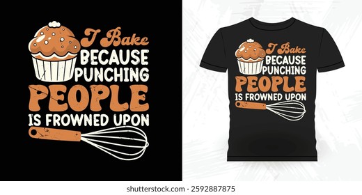 Funny Bake Vintage Baking T-shirt Design