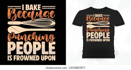 Funny Bake Vintage Baking T-shirt Design