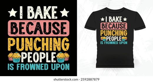 Funny Bake Vintage Baking T-shirt Design