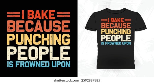 Funny Bake Vintage Baking T-shirt Design