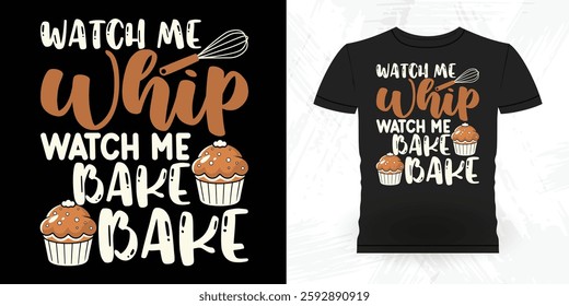 Funny Bake Vintage Baking T-shirt Design