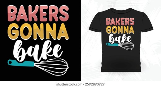 Funny Bake Vintage Baking T-shirt Design