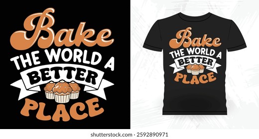 Funny Bake Vintage Baking T-shirt Design