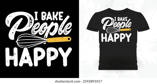 Funny Bake Vintage Baking T-shirt Design