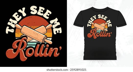 Funny Bake Vintage Baking T-shirt Design