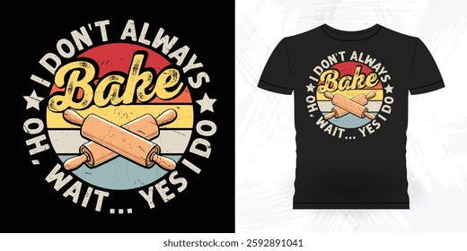 Funny Bake Vintage Baking T-shirt Design