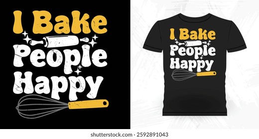 Funny Bake Vintage Baking T-shirt Design