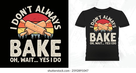 Funny Bake Vintage Baking T-shirt Design