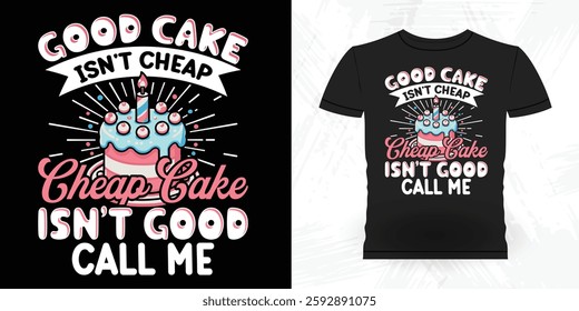 Funny Bake Vintage Baking T-shirt Design