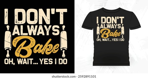 Funny Bake Vintage Baking T-shirt Design