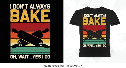 Funny Bake Vintage Baking T-shirt Design