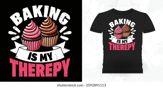 Funny Bake Vintage Baking T-shirt Design