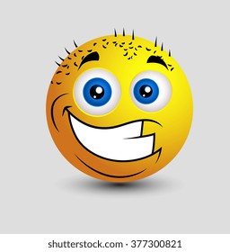 Funny Bald Happy Smiley