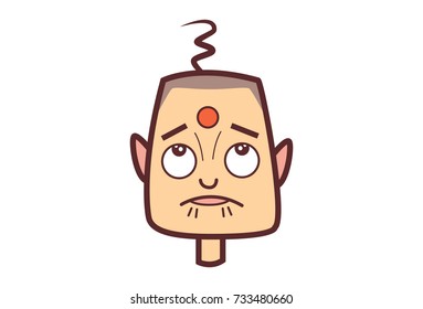 Funny Bald Man . Vector Illustration. Isolated on white background.