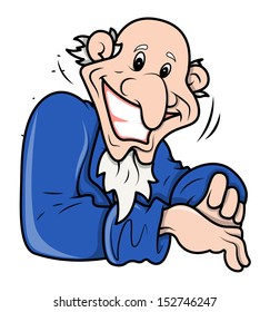 Funny Bald Uncle sam style Man vector
