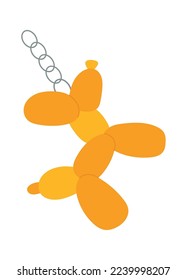 Funny balloon dog accessory for keys flat icon