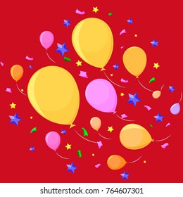 Funny balloons for decorating an invitation card for a party
