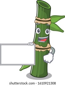 Funny bamboo cartoon character design style with board