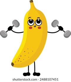 Lustige Banane Charakter Maskottchen machen Gym