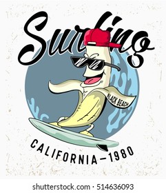 Funny banana surf. California 1980