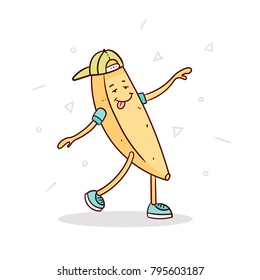 Funny banana. Vector illustration