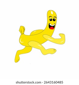 funny banana vector illustration with big happy smile expression