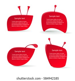 Funny banners, icons with horns. Vector