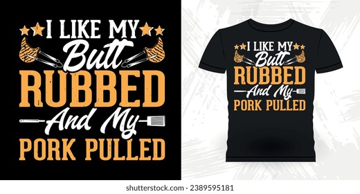 Funny Barbecue Lover Retro Vintage BBQ Smoking T-shirt Design