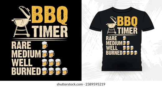 Funny Barbecue Lover Retro Vintage BBQ Smoking T-shirt Design