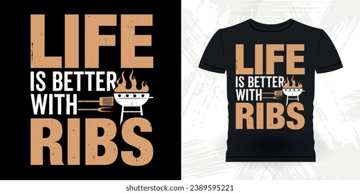 Funny Barbecue Lover Retro Vintage BBQ Smoking T-shirt Design