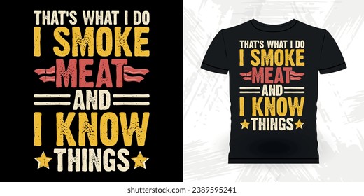 Funny Barbecue Lover Retro Vintage BBQ Smoking T-shirt Design