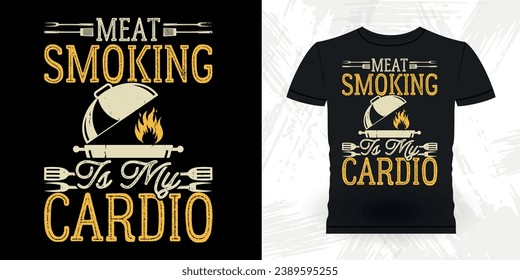 Funny Barbecue Lover Retro Vintage BBQ Smoking T-shirt Design