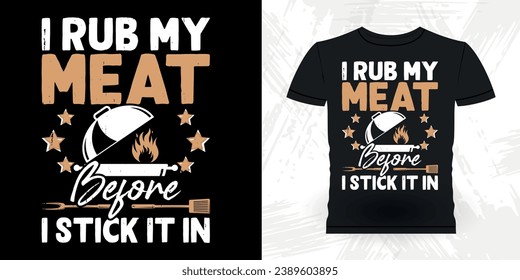 Funny Barbecue Lover Retro Vintage BBQ Smoking T-shirt Design