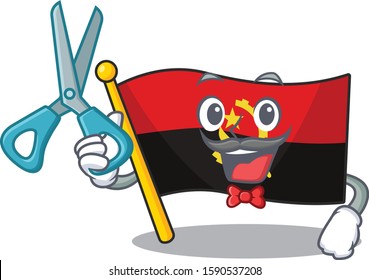 Funny Barber flag angola Scroll cartoon character design style