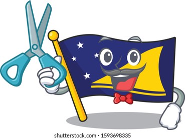 Funny Barber flag tokelau Scroll cartoon character design style