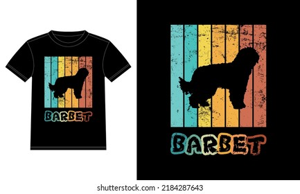 Funny Barbet Vintage Retro Sunset Silhouette Gifts Dog Lover Dog Owner Essential T-Shirt
