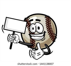 funny baseball Ball cartoon character Mascot with face expression. Vector Illustration Isolated On White Background
