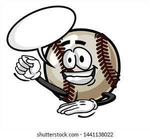 funny baseball Ball cartoon character Mascot with face expression. Vector Illustration Isolated On White Background
